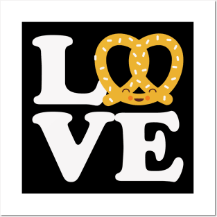 I Love Pretzels for Pretzel Day Funny Office Shirt Posters and Art